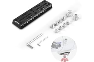 NEEWER 6,3"/160mm Placa de Barra de Riel con Cola de Milano Estilo Vixen, Placa de Montaje de Metal con Tornillo M6 1/4" 3/8" para Adaptador de Alcance de Telescopio Base de Montaje OTA, QR006