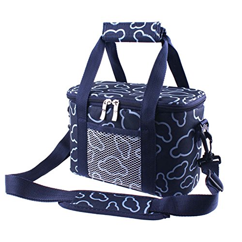 Wawoo®Waterproof Oxford Summer Cooler Bags Picnic Bag Lunchbox Bag Camping Lunch Bag Tote Insulated Cooler Bag Carry Rucksack Fresh Ice Pack Insulation Package 2L(Blue)