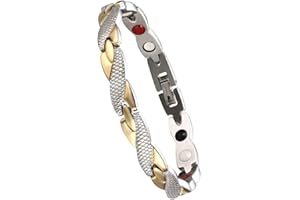 JINJIASC WDYY Elegantes Magnetfeldtherapie Fit Plus Armband, Abnehmen Gewichtsverlust Anti-Ermüdungs-Magnetarmband für Männer Frauen (Silver+gold)