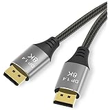 Cable Ultra HD 8K 4K Kupferkabel DP 1.4 8K @ 60Hz 4K @ 144Hz High Speed 32,4Gbps HDCP 3D Slim und Flexibel DP auf DP Kabel…