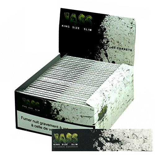JASS King Size Slim – Box von 50 Päckchen Papier Filterpapier Slim