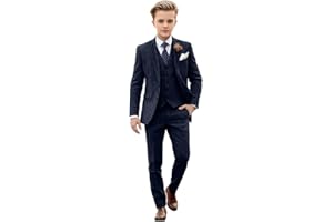 LIRDDY 3 Piece Boys Tweed Herringbone Suit Page Boys Wedding Party Outfit Kids Slim Formal Suit Toddler Suits for Boys Tuxedos Costume
