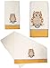 Produktbild 2 tlg. Set _ Handtuch & Gästehandtuch - " lustige Eule - gelb " - 100 % Baumwolle - Frottee Stoff - mit aufwendiger Stickerei - 100 cm * 60 cm & 40 cm * 60 cm - Erwachsene / Kinder - Mädchen - Kinderhandtuch / kleines Badehandtuch - Handtuchset creme & beige - Handtücher - Frotteehandücher - Eulen