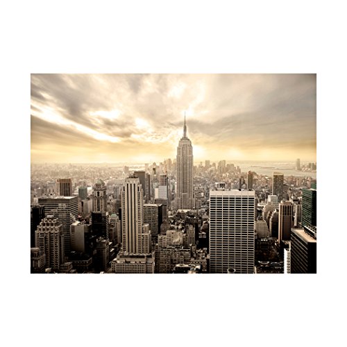 Fototapete New York Stadt City 400×280 cm XXL | KOMPLETT SET MIT KLEISTER – PREMIUM VLIES TAPETE – PROFI QUALITÄT (Keine Papiertapete, keine Blasenbildung) – Top moderne Wanddeko – Fototapete 3D Illusion – Riesen Wandbild – Top Design Tapete – Neue exklusvie Edition mit noch besser Druckauflösung – Deutsches Premium Vlies (Kein Import Vlies oder PVC), Schlafzimmer, Wohnzimmer, Kinderzimmer geeignet | Fototapeten Wandtapete FOB0235a84XL - 2