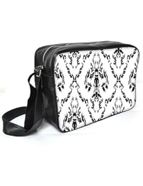 Snoogg Floral Grau Muster Leder Unisex Messenger Bag für College Schule täglichen Gebrauch Tasche Material PU