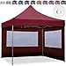 Produktbild TOOLPORT Faltpavillon Faltzelt 3x3m - 2 Seitenteile ALU Pavillon Partyzelt rot Dach 100% WASSERDICHT