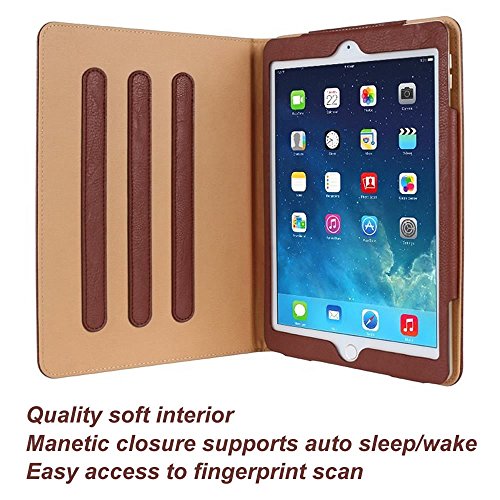 iPad Mini Hülle, iPad Mini 2 Hülle, iPad Mini 3 Hülle, YEONPHOM Premium-Folio Leder Tasche Multi Angle Stand Schutzhülle Case mit Smart Cover Auto Sleep Wake up für Apple iPad Mini 1/2/3 (braun) - 2