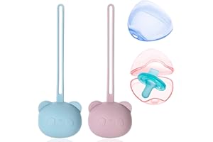 FENQURO Portachupete Bebe De Silicon, 4 Pcs Estuche Portachupetes de Silicona, Portachupete Bebé, Portachupetes para Bebe, Estuche para Guardar Chupetes, Bolsa para chupetes