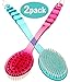 Bath Blossom Back Scrubber (2 Pack) - Shower Plastic Bath Brush Double Sided - Massage Cellulite - Suitable For Men And Women