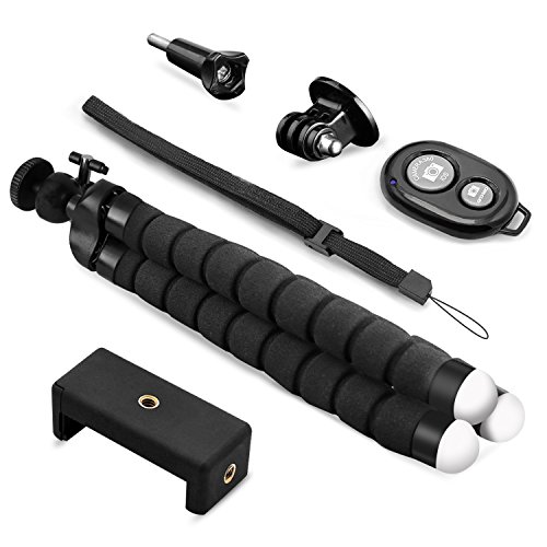 Handy Stativ, Stativ Flexibel, Leichtes Stativ, Gopro Stativ mit Bluetooth Fernbedienung, Telefonhalterung Accessory, Gopro Accessory fÃ¼r iPhone 6S, 6 Plus, 7S, 7 Plus, Samsung Galaxy S7, S8,Nikon D5300, EOS 1300D