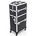 Mollycoddle 33 Inch Black Make Up Cosmetic Beauty Trolley Case w/ 4-360 Degree Rotating Wheels