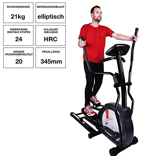 Sportstech CX630 Profi Crosstrainer Elliptical mit elliptischem Bewegungsablauf, Schwungmasse 21 KG, 4x HRC – 20 Trainingsprogramme – 24 Widerstand Stufen – Heimtrainer Ergometer Ellipsentrainer Stepper - 2