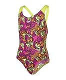  Speedo Ball Allover Splashback Bañador 1 Pieza, niñas, Verde (Lime Punch/Black/Electric Pink), 32