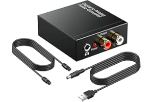 KIORZIESK Dac Convertitore Audio Digitale Analogico Hifi Zen Audio Usb Adattatore Audio Ottico Toslink Coassiale RCA L/r 3,5 mm Jack Digitale Analogico Supporto Pcm/lpcm HDTV Ps3 Ps4 Xbox HDTV DVD BLU-Rayav