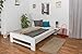 Produktbild Bett / Gästebett Buche massiv Vollholz weiß lackiert 110, inkl. Lattenrost - Abmessung 140 x 200 cm