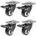 Produktbild Homdox 4 x 2"/50 Lenkrollen Schwenkrollen mit Bremse Tragkraft von 400kg aus Gummi