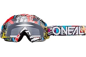 O'NEAL | Pièces détachées pour lunettes de protection de moto | MX | Conception moderne de la monture, lentille en 3D de haute qualité de 1,2 mm | Lunettes de protection B10 | Crank | Taille unique