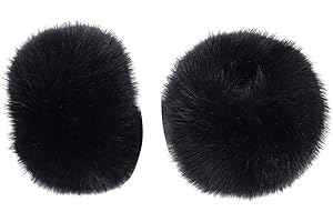 ‎MORECHIOCE MoreChioce Kunstpelz Manschetten, Faux Fuchspelz Manschetten Damen Kunstfell Armstulpen Winter Pulswärmer Winddichte Manschetten Flauschig Plüschmanschetten Pelz-Handwärmer,33cmx12cm Schwarz