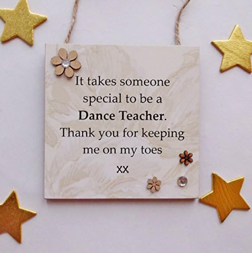 Dance Teacher Thank you for keeping me on my Toes wooden gift plaque