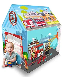 FunBlast Fire Station Tent House for Kids - Play Tent House for Children, Girls and Boys (Multicolor)