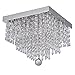 Produktbild LED Deckenleuchte Kristall, Chrome Metall LED-Deckenlampe, Modern Square Lüster, 20W LED Deckenspot 30 × 30 × 28 cm, Decke Deko-Leuchte Lampe aus Edelstahl und Kristallglas (20W Kaltweiß)