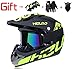 Produktbild YH-jm Erwachsene Männer und Frauen Motocross/ATV/Dirt Bike 4-PC Gear Combo-Helm, Masken, Handschuhe & Goggles-DOT Zertifiziert,A1,S
