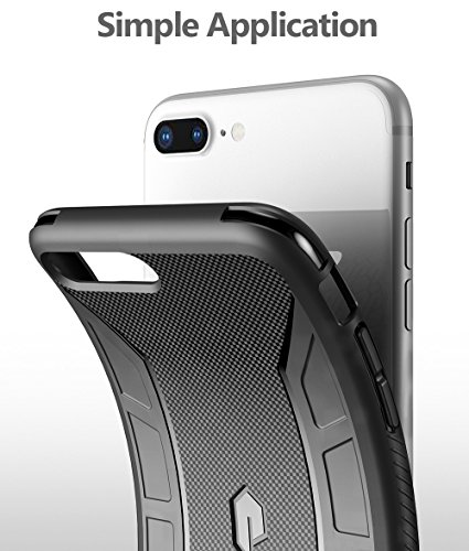 Funda iPhone 7 Plus  Poetic  Serie Karbon Shield - Protecci  n de Impacto de Esquina T  ctil   Flexible   Textura de Fibra de Carb  n  Elegante Slim Fit TPU de Protecci  n Funda para de Apple iPhone 7 Plus  2016  Negro