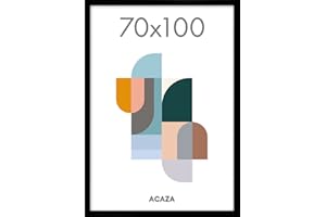 ACAZA Cadre Photo 70 x 100 cm, En Bois MDF et Verre Acrylic, Pour Photos, Posters et Puzzles, Décoration Murale, Portrait et Paysage, Noir
