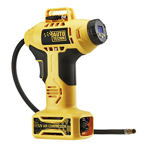 Auto Tecnik CarTyre Air Compressor Electric Inflator Pump Compact Portable 12v with Digital LCD 4 At Auto Tecnik CarTyre Air Compressor Electric Inflator Pump Compact Portable 12v with Digital LCD 4 At