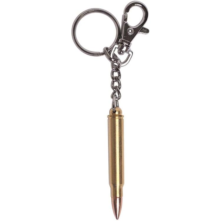 Porte-clés Pendentif En Métal Doré Style Cartouche Munition - Unisexe