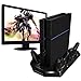 Price comparison product image PS4 Vertical Stand with Cooling Fan Charger PlayStation 4 Console Cooler Dualshock 4 Controllers Charging Station with 4 Charger Ports USB HUB