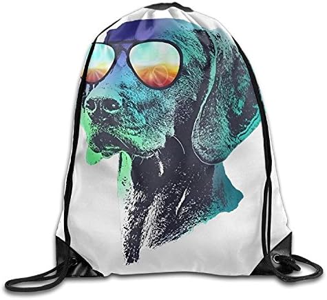 Yesliy Neon Dog1 Unisex Home Rucksack Shoulder Bag Travel Drawstring Backpack Bag
