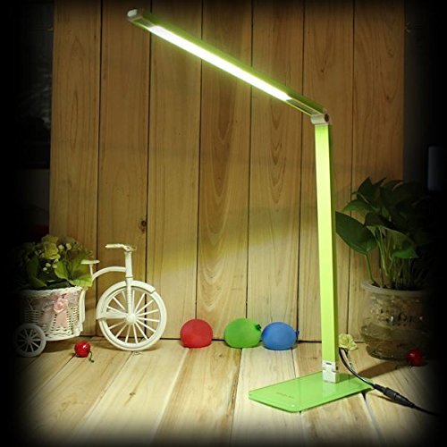 (Grün) 7W LED dimmbar schreib Tischlampe 600 lumen Klemmleuchte 48 LEDs mit Touch Funktion 5500-6500 Kelvin AC90-240V DC12V Universal - 5