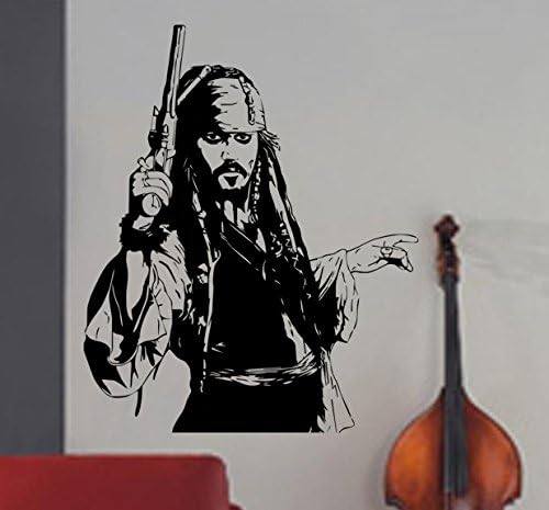 Captain Jack Sparrow Johnny Depp Wall Art Sticker Large Black 58cmx71cm