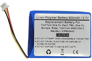 STARNOVO 3.7V 900mAh Replacement Battery for Tomtom One XL Dach TML, One XL Europe, Rider, F650010252, F709070710, Tomtom 4N00.004.2, MAXELL ICP653443
