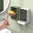DENTSHIELD Soap Dishes, Bathroom Soap Box, Wall Mount Soap Container With Lid,Soap Bar Case,Soap Holder with Drainage,Soap Dish for Shower（White 1pcs）