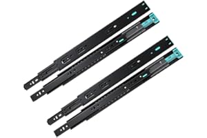 ANCHAK 2 pares Guias Correderas Para Cajones con Cierre Suave 350mm Extracción Total, Capacidad de Carga 45 kg, Negro