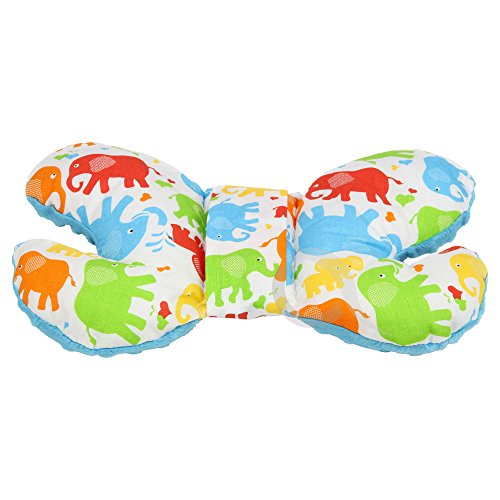 Infant \ Baby \ Toddler car seat , stroller butterfly head support BUTTERFLY Pillow (multicolour elephant/blue)