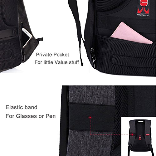 Kopack Aniti-Diebstahl Laptop Rucksack 14.1 15.4 17 Zoll Stoßfest Reisetasche Leichtes Wandern Daypack ScanSmart TSA freundlich Wasserbeständig #–5 Sternen bewertet Produkt in den USA # - 4