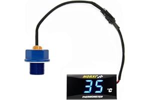 NORXI Motorrad-Öl-Thermometer, digitales Öl-Thermometer, elektronisches Ölthermometer mit Temperatursensor-Adaptern (Blau, M18 x 1,5)