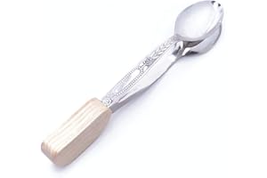 CARA & CO Professional Metal Steel Traditional Percussion Spoons with Wooden Handle - Musical Instrument for Easy Play Irish Folk Music Sound