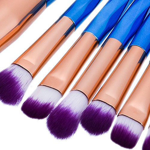 NEEDOON 12 Stück Rainbow Make Up Pinsel Set Foundation Powder Augenbrauen Eyeliner Blush Kosmetische Concealer Pinsel mit Lagerung Tasche - 3
