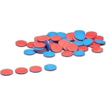 100 Jetons De Comptage Réversibles Rouge/Bleu – Plastique ABS – Avec Boîte De Rangement – Aide Aux Mathématiques Pour Enfants – École Primaire
