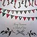 Produktbild WHITE COTTON CARDS X32 Weihnachtskarte, englische Aufschrift Merry Christmas To Both of You, handgefertigt, mit Wimpel-Motiv, Weiß