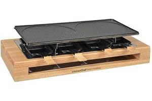 KITCHENCHEF Kitchen chef - kcwood8maxi - Appareil … raclette 8 personnes 1500w + gril