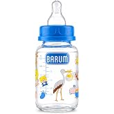 Barum baby Doğal Akışlı Cam Biberon | Isıya Dayanıklı Sağlıklı Cam G&ouml;vde, BPA İ&ccedil;ermez Emzik | 125 ml ve 250 ml Se&ccedil;enekleriyle