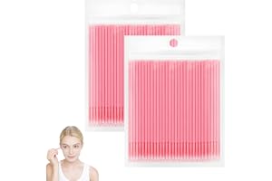 BUTBU 200 st Mikroapplikator, Engångsmikroborstar, Mjuk mikroporig borste, Precisionsborste för ögonmakeup och mascara för ög