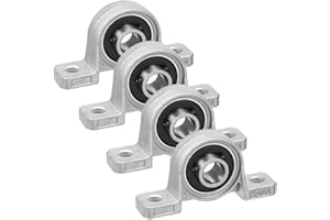 Saipor 4 Stück KP000 Lager Stehlager 10mm Bohrung Zinklegierung Wellenlager Vertikal Selbstausrichtungs Lagerblock Flanschlager Gehäuselager für Achse Welle Maschine, 3d Drucker