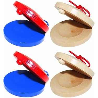 Nacchere Spagnole In Legno RANRAO - Set 2 Paia Per Flamenco E Musica - Foto 2