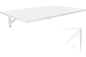 KDR PRODUKTGESTALTUNG Tavolo pieghevole a parete Piano per scrivania 80x50 cm in bianco Tavolo da pranzo pieghevole Tavolo da cucina a parete Tavolo pieghevole a parete per ufficio Cucina sala da pranzo